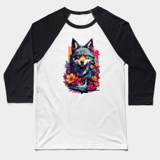 colorful abstract wolf Baseball T-Shirt